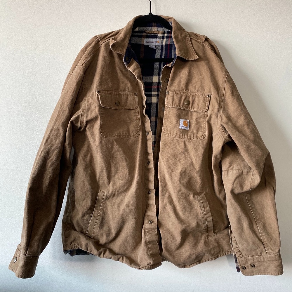 Men's Carhartt Shirt Jacket / Flannel-Lined